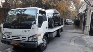 خودروبر تهران در حال حمل خودرو سواری به صورت ایمن